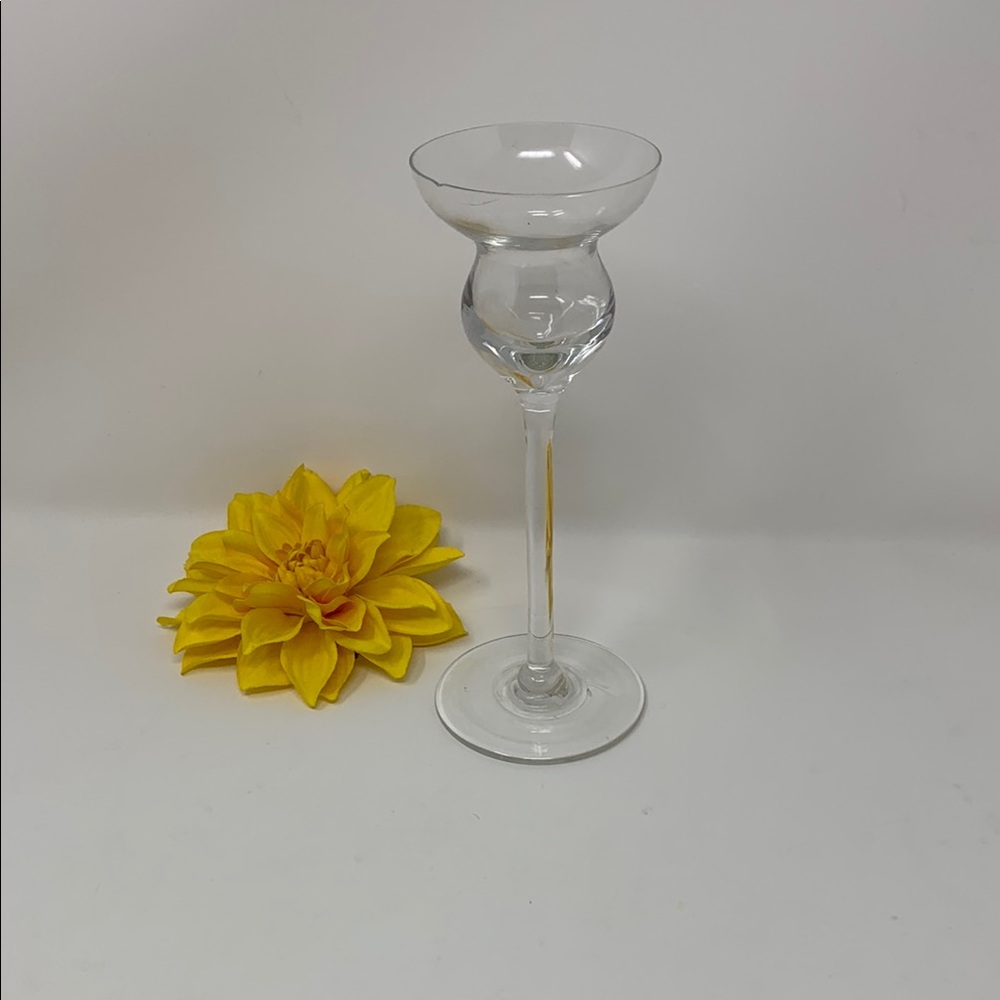 Elegant Clear Glass 8” Candle Holder
